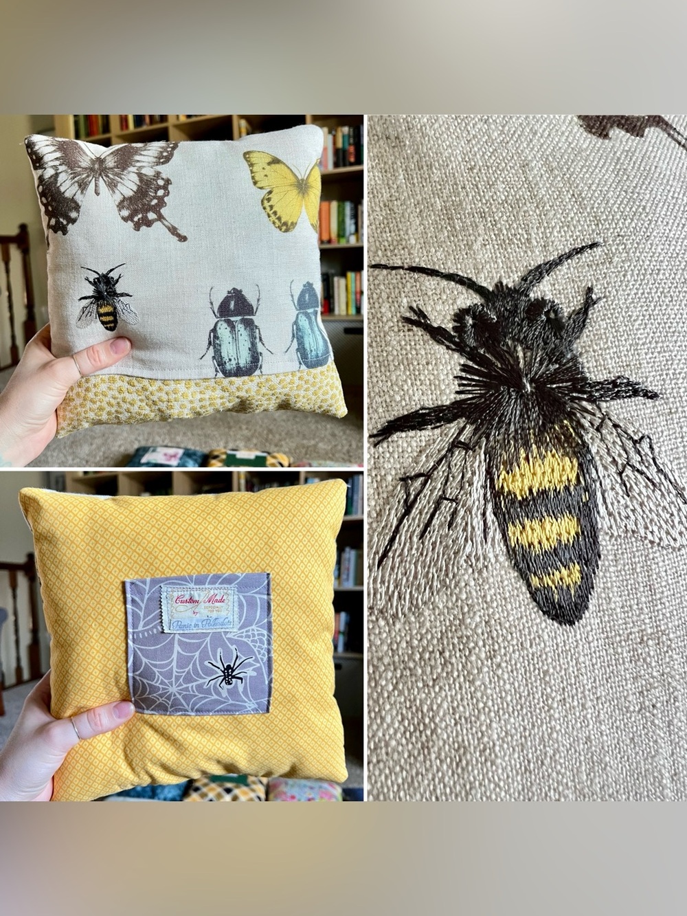 Tooth Fairy Pillow - Designer Fabrics Bee Bugs Spider